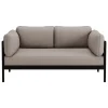 TIPTOE Easy 2-seater sofa, graphite black - sand beige