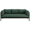 TIPTOE Easy 3-seater sofa, graphite black - forest green