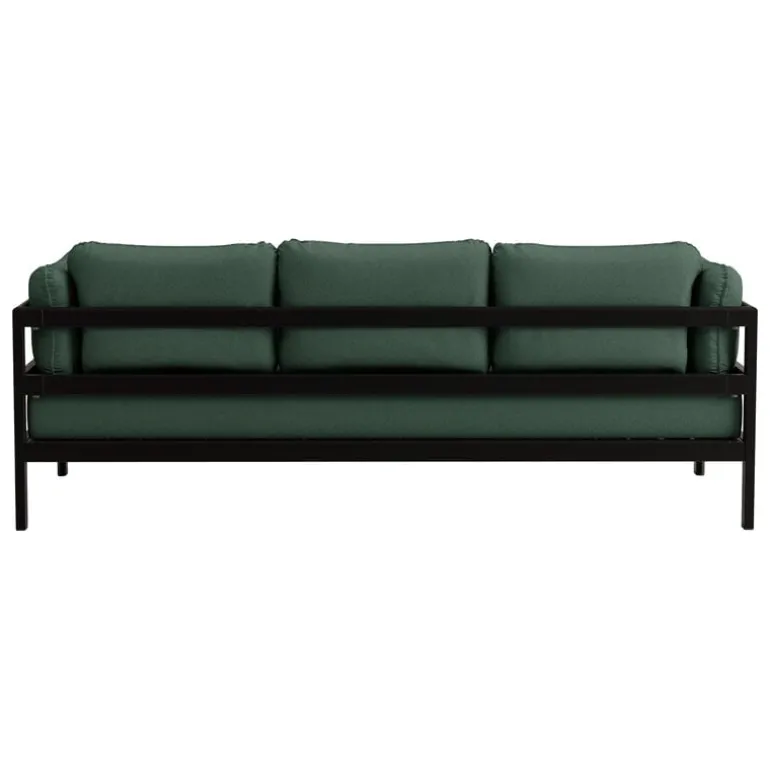 TIPTOE Easy 3-seater sofa, graphite black - forest green