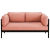 TIPTOE Easy 2-seater sofa, graphite black - vintage pink