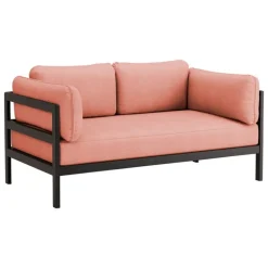TIPTOE Easy 2-seater sofa, graphite black - vintage pink