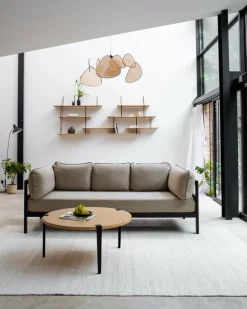 TIPTOE Easy 3-seater sofa, graphite black - sand beige