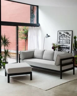 TIPTOE Easy 3-seater sofa, graphite black - heather grey