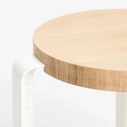 TIPTOE Lou stool, oak - cloudy white