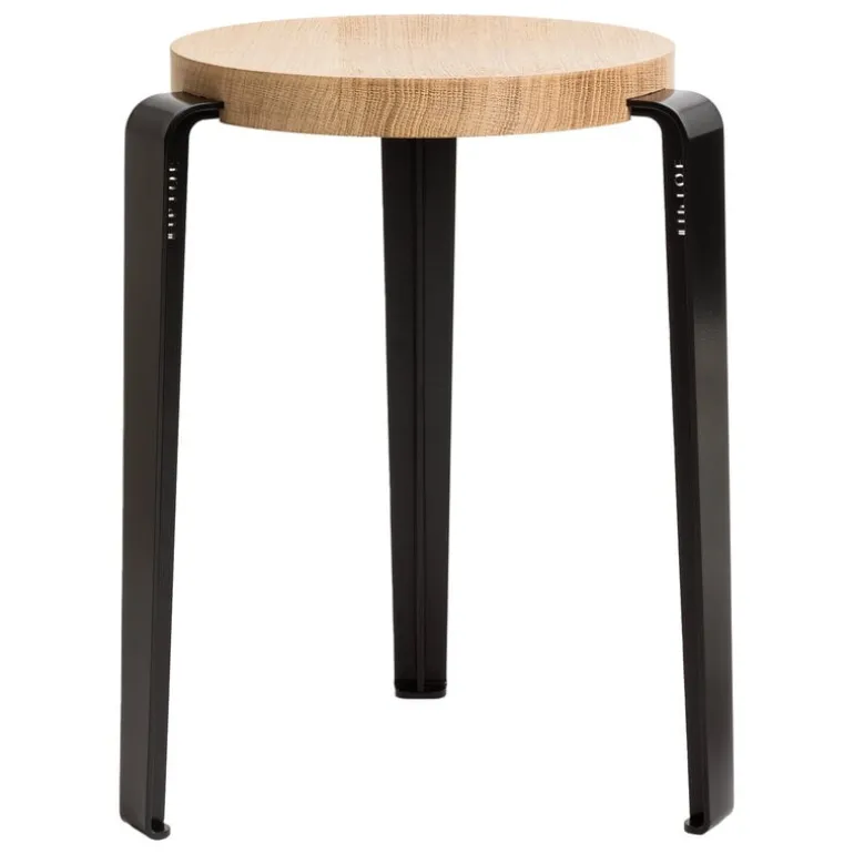 TIPTOE Lou stool, oak - graphite black