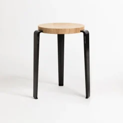 TIPTOE Lou stool, oak - graphite black