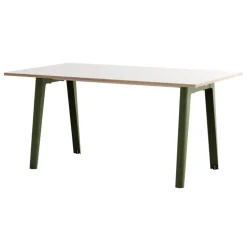 TIPTOE New Modern table 160 x 95 cm, white laminate - rosemary green