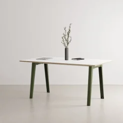 TIPTOE New Modern table 160 x 95 cm, white laminate - rosemary green