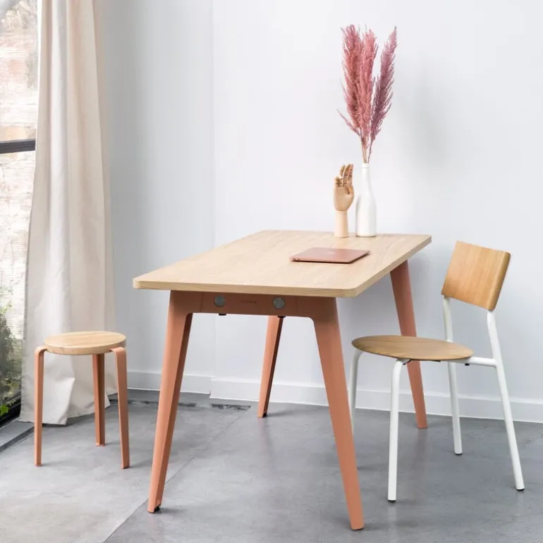 TIPTOE New Modern table 160 x 95 cm, oak - ash pink