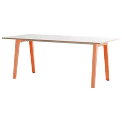 TIPTOE New Modern table 190 x 95 cm, white laminate - ash pink