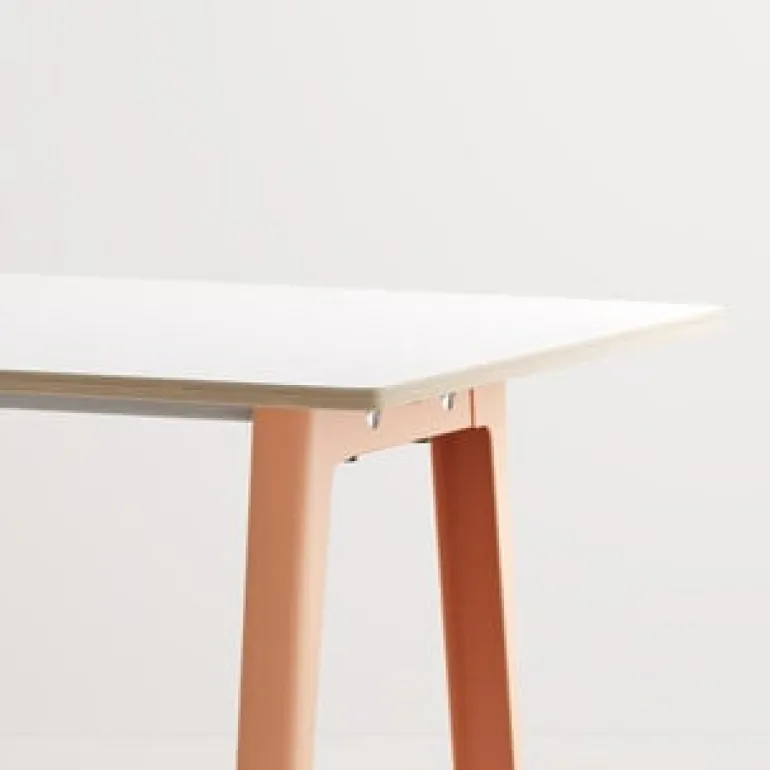 TIPTOE New Modern table 190 x 95 cm, white laminate - ash pink