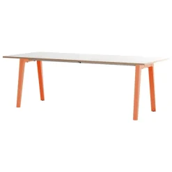 TIPTOE New Modern table 220 x 95 cm, white laminate - ash pink