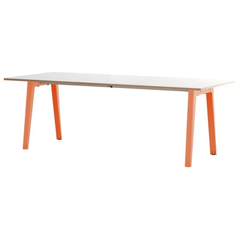 TIPTOE New Modern table 220 x 95 cm, white laminate - ash pink