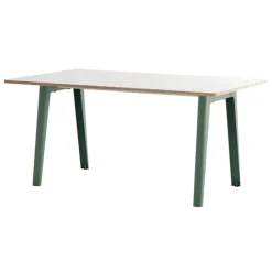 TIPTOE New Modern table 160 x 95 cm, white laminate - eucalyptus grey