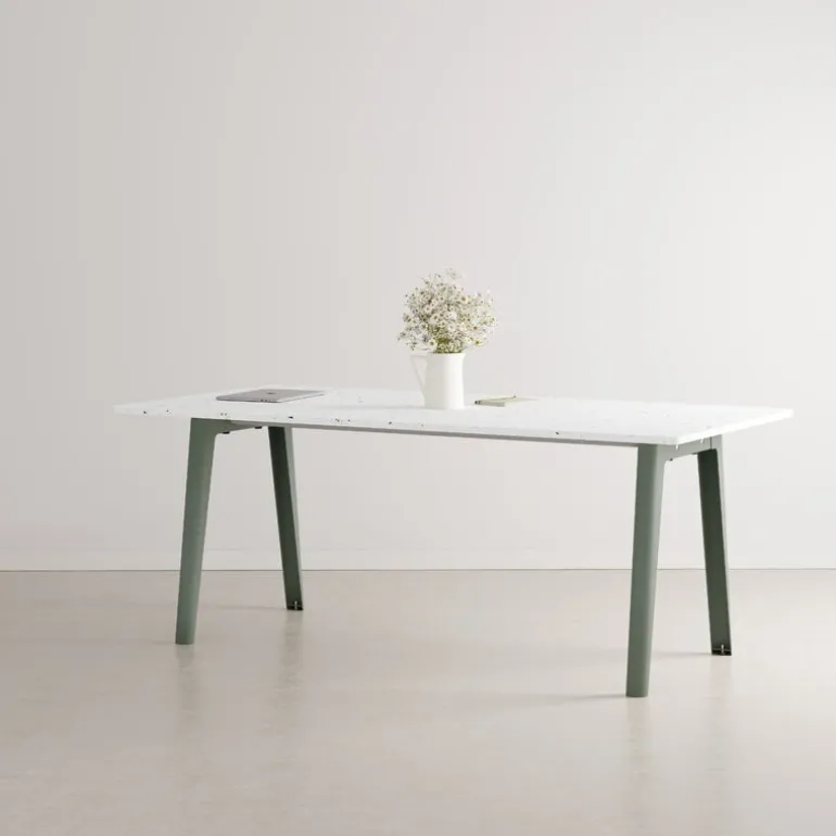 TIPTOE New Modern table 190 x 95 cm, white laminate - eucalyptus grey