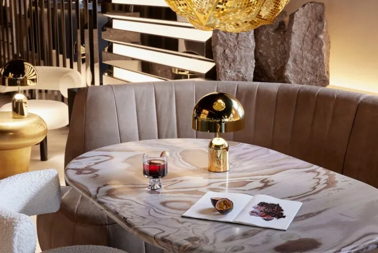 Tom Dixon Bell portable LED table lamp, gold