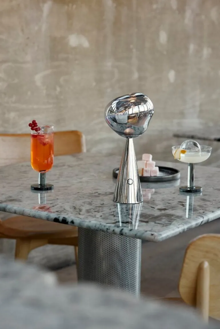 Tom Dixon Melt portable LED table lamp, silver