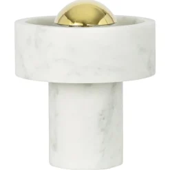 Tom Dixon Stone portable LED table lamp, white marble