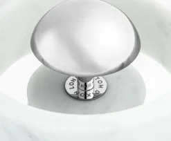 Tom Dixon Stone portable LED table lamp, white marble - silver