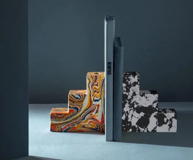 Tom Dixon Swirl stepped bookends, set of 2, multicolour