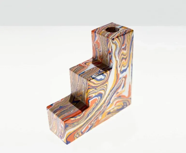 Tom Dixon Swirl stepped bookends, set of 2, multicolour
