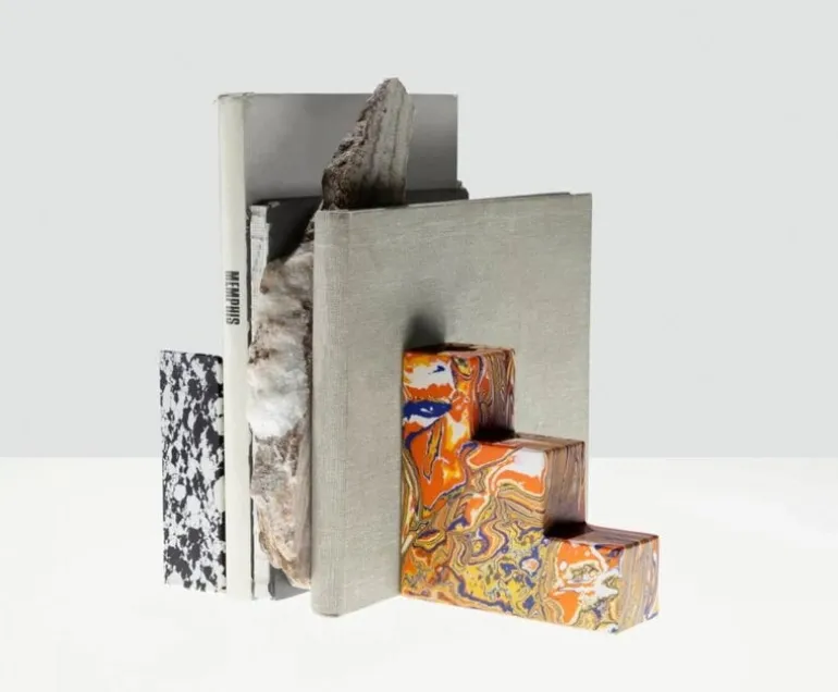 Tom Dixon Swirl stepped bookends, set of 2, multicolour