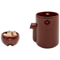 Tonfisk Design Newton cream jug/sugar bowl, brown
