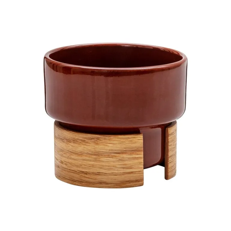 Tonfisk Design Warm cappuccino cup 1,6 dl, set of 2, brown - walnut