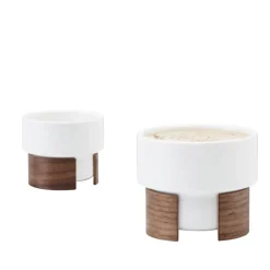 Tonfisk Design Warm cappuccino cup 1,6 dl, set of 2, white - walnut
