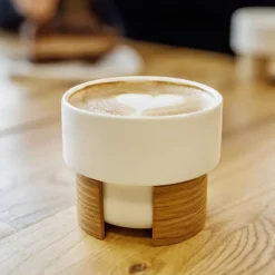 Tonfisk Design Warm cappuccino cup 1,6 dl, set of 2, white - oak