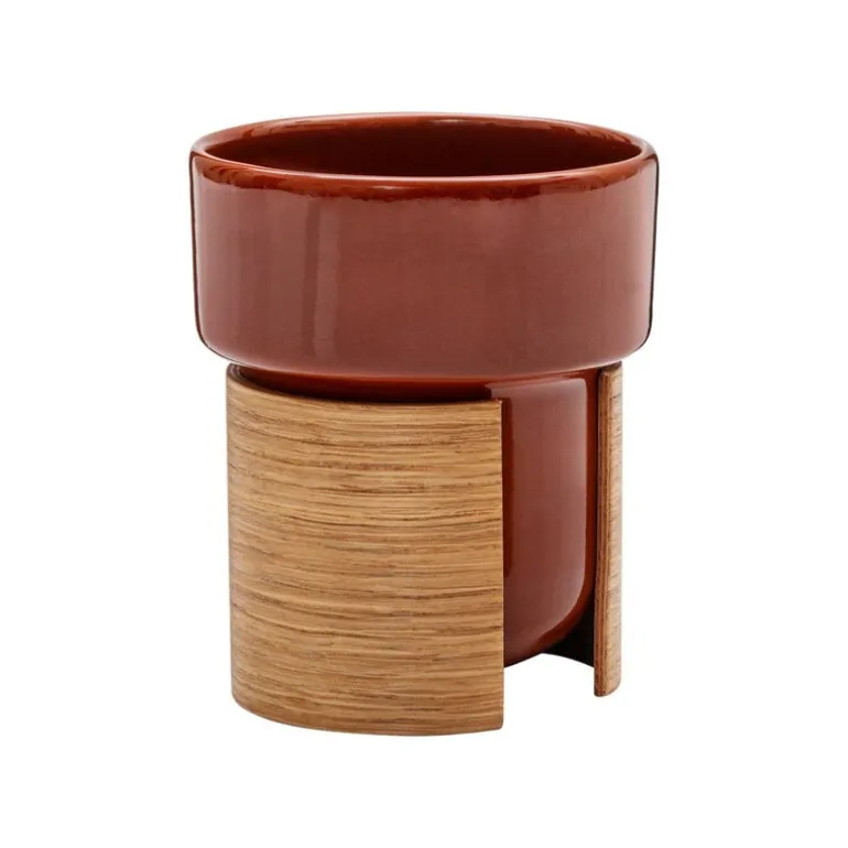 Tonfisk Design Warm cup 2,4 dl, set of 2, brown - oak