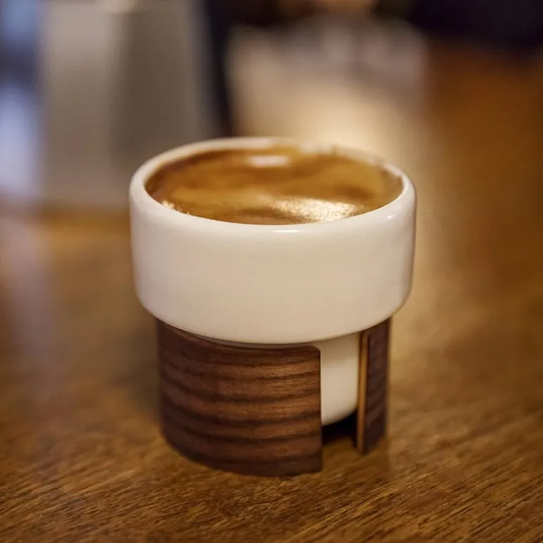 Tonfisk Design Warm espresso cup 0,8 dl, 2 pcs, white - walnut