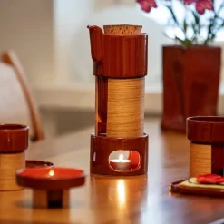 Tonfisk Design Warm tea set, brown - oak, ceramic lid