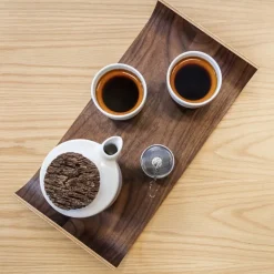 Tonfisk Design Warm tea set, white - walnut, cork lid