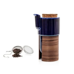 Tonfisk Design Warm teapot 6 dl, blue - walnut, cork lid