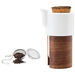 Tonfisk Design Warm teapot 6 dl, white - walnut, cork lid