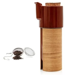 Tonfisk Design Warm teapot 1,1 L, brown - oak, cork lid