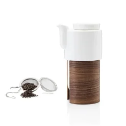 Tonfisk Design Warm teapot 6 dl, white - walnut, ceramic lid