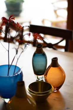 Utopia & Utility India Small I stacking vessel, 30 x 15 cm, blue - brass