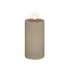 Uyuni Lighting LED pillar candle, 7,8 x 15 cm, rustic texture, sandstone