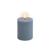 Uyuni Lighting LED pillar candle, 7,8 x 10 cm, rustic texture, hazy blue