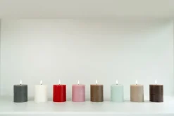 Uyuni Lighting LED pillar candle, 7,8 x 10 cm, rustic texture, hazy blue