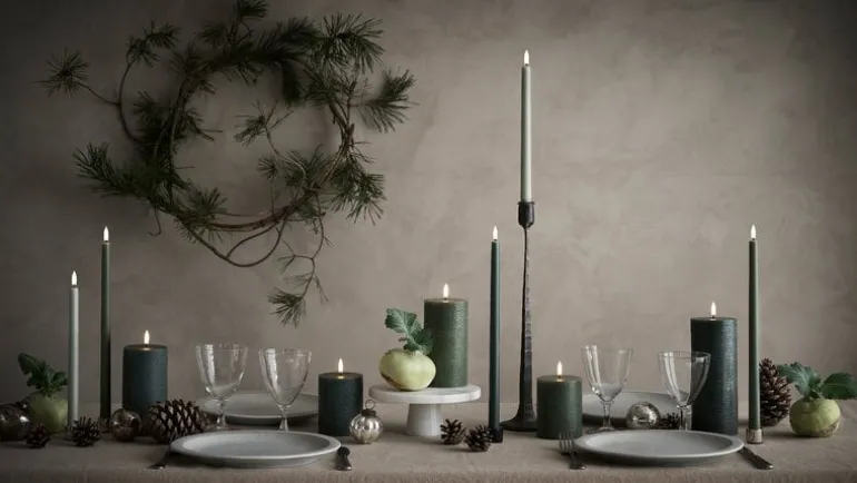 Uyuni Lighting LED pillar candle, 7,8 x 20 cm, rustic texture, pine green