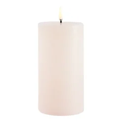 Uyuni Lighting LED pillar candle, 7,8 x 15 cm, rustic texture, vanilla