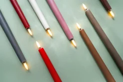 Uyuni Lighting LED taper candle, 32 cm, 2 pcs, hazy blue