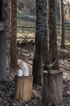 Uyuni Lighting Outdoor LED pillar candle, 8,4 x 15 cm, white