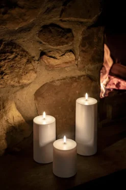 Uyuni Lighting Outdoor LED pillar candle, 8,4 x 15 cm, white