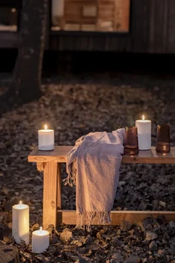 Uyuni Lighting Outdoor LED pillar candle, 8,4 x 20 cm, white