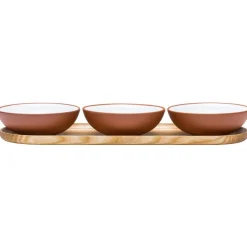 Vaidava Ceramics Earth bowl 0,2 L, set of 3 + tray, white