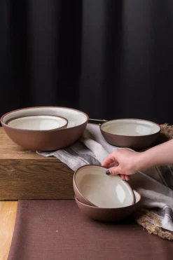 Vaidava Ceramics Earth Raw bowl, 2 L, brown - beige